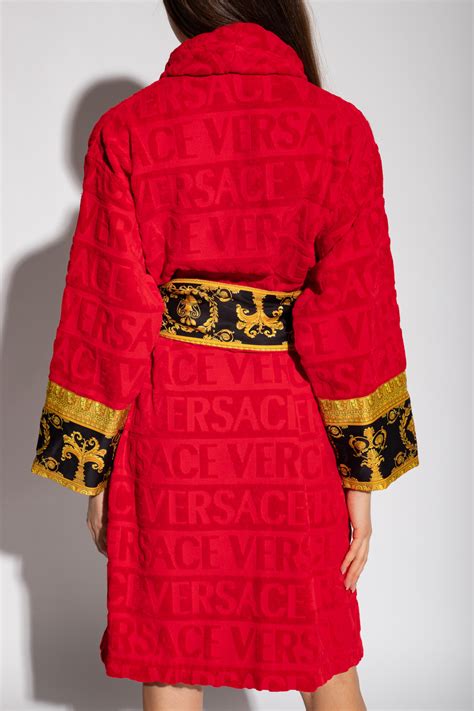 versace red robe|Versace personalized robe.